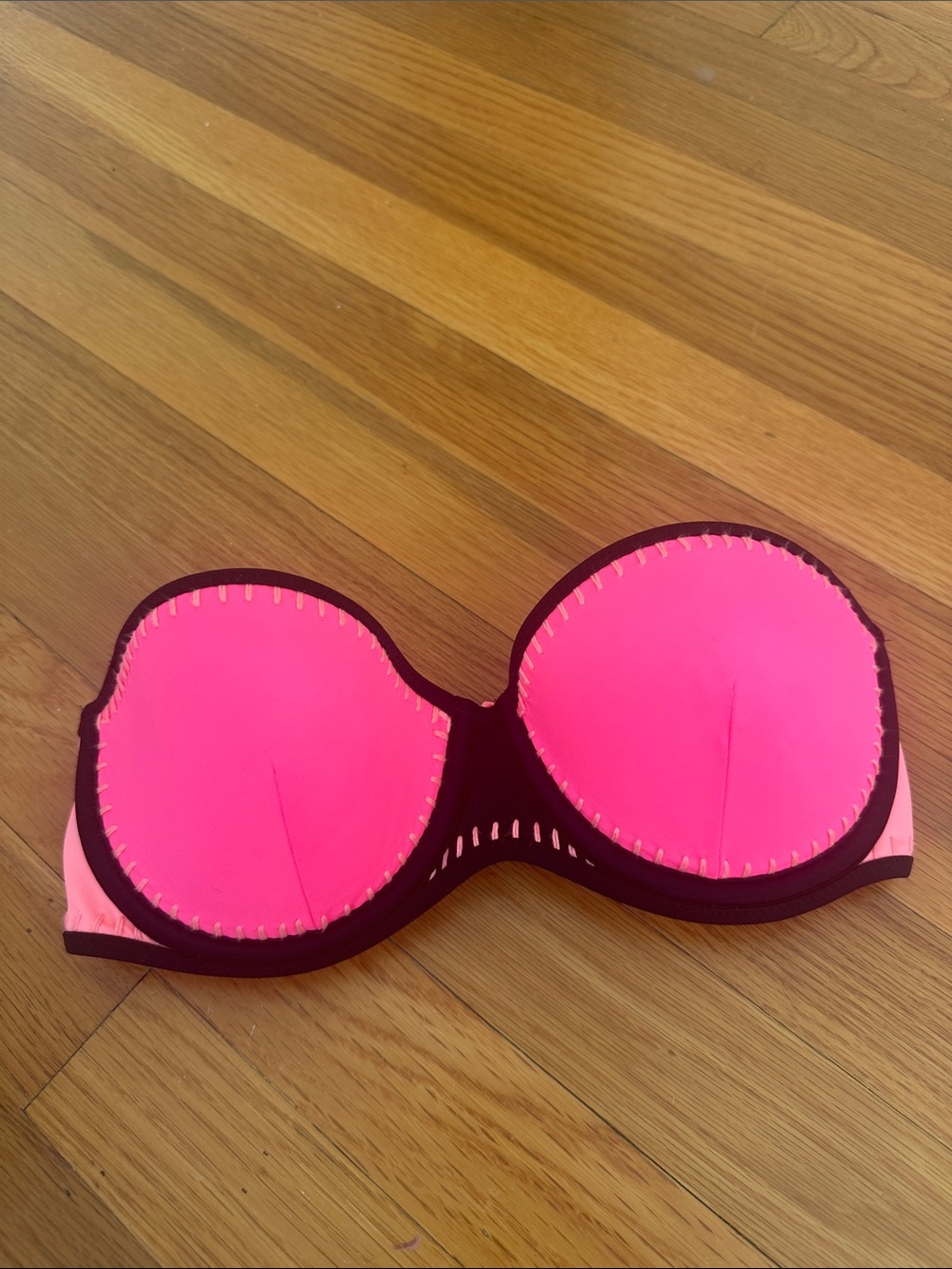 Victoria's Secret Neon Pink Strapless Bikini Top
